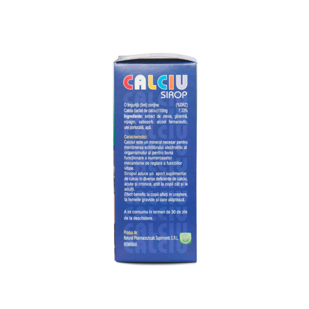 Sirop Calciu Natural, 150 ml, Natural Pharmaceuticals 681160