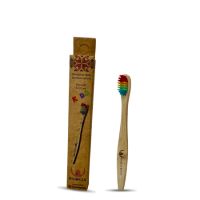 Periuta de dinti din bambus Junior, Soft, Curcubeu, 3-12 ani, 1 bucata, Gingia
