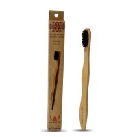 Periuta de dinti din bambus, Soft, Negru, 15 ani+, 1 bucata, Gingia