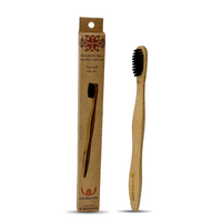 Periuta de dinti din bambus, Soft, Negru, 15 ani+, 1 bucata, Gingia