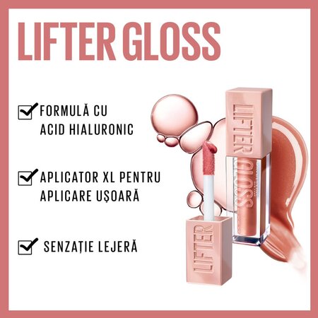 Luciu de buze cu acid hialuronic Lifter Gloss, 008, 5.4 ml, Maybelline 549762