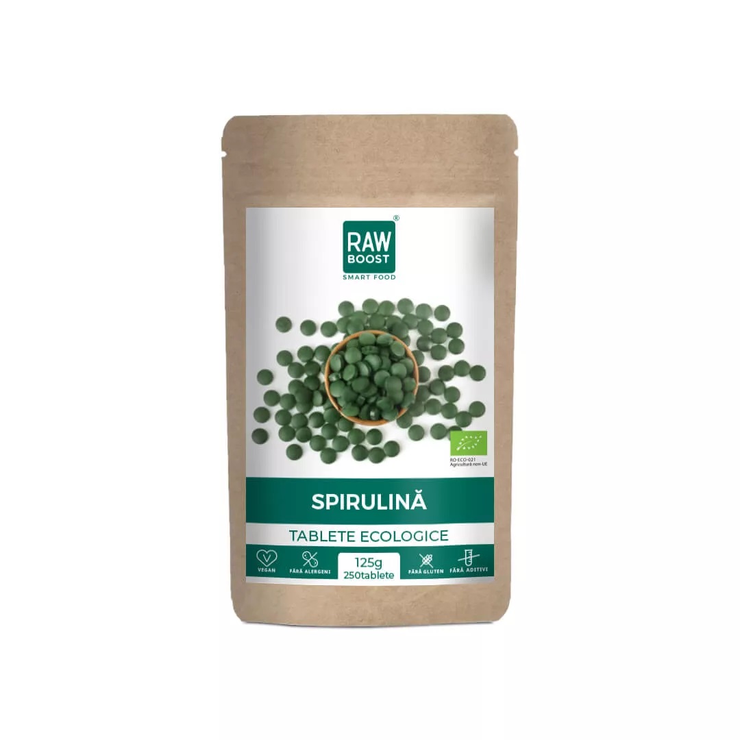 Spirulina Bio tablete Smart Food, 125 g/ 250 tablete, RawBoost