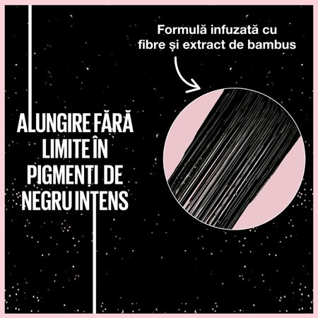 Mascara pentru volum si alungire Lash Sensational Sky High, Cosmic Black, 7.2 ml, Maybelline 549889