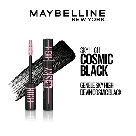 Mascara pentru volum si alungire Lash Sensational Sky High, Cosmic Black, 7.2 ml, Maybelline 549890