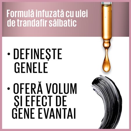 Mascara pentru volum si gene definite Lash Sensational, Very Black, 9.5 ml, Maybelline 549954