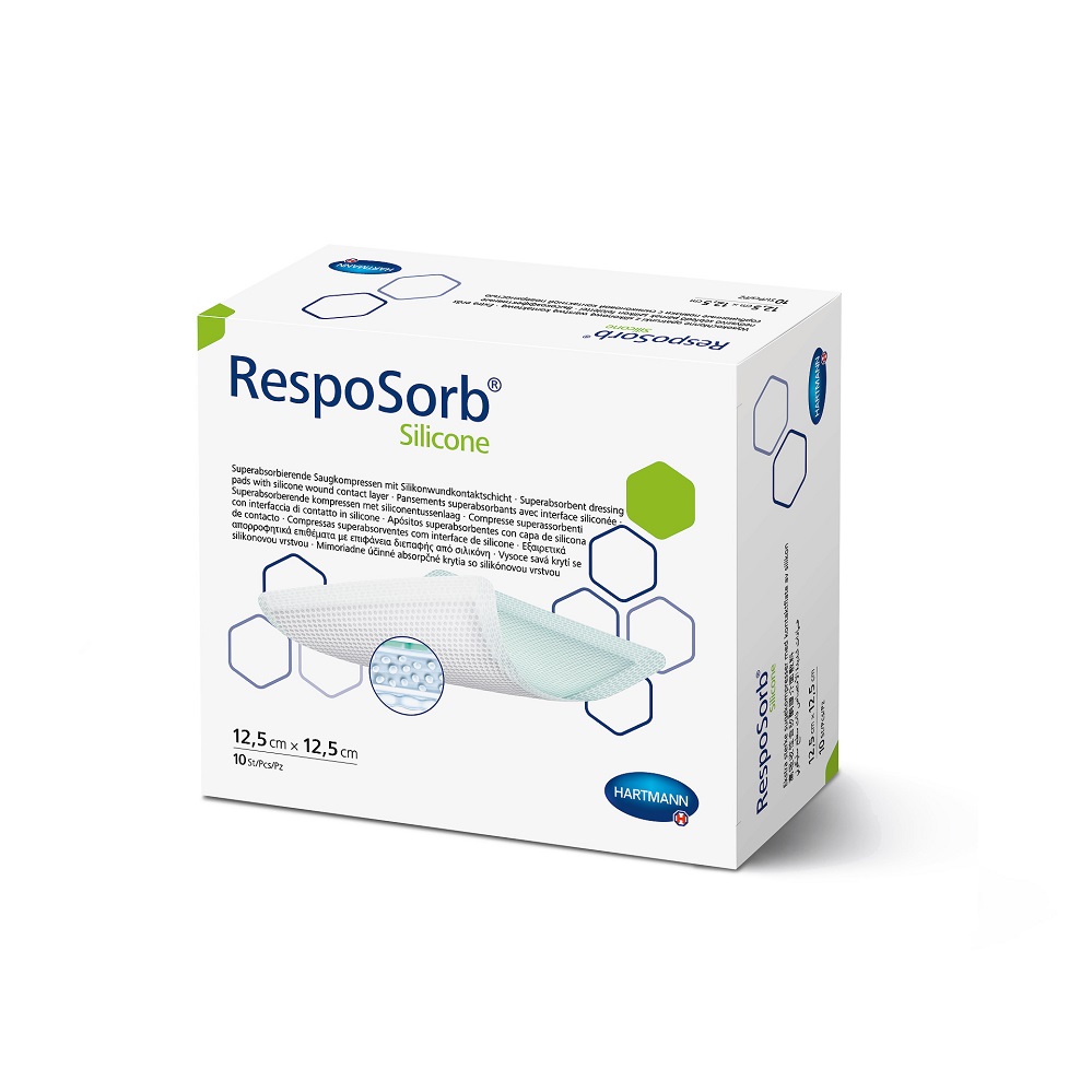 Pansament RespoSorb Silicone, 12.5 x 12.5 cm, 10 bucati, Hartmann