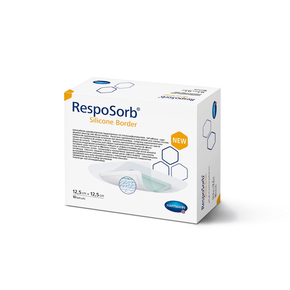 Pansament RespoSorb Silicone Border, 12,5 x 12,5 cm, 10 bucati, Hartmann