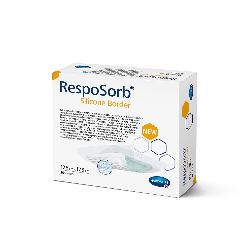 Pansament RespoSorb Silicone Border, 17,5 X 17,5 cm, 10 bucati, Hartmann