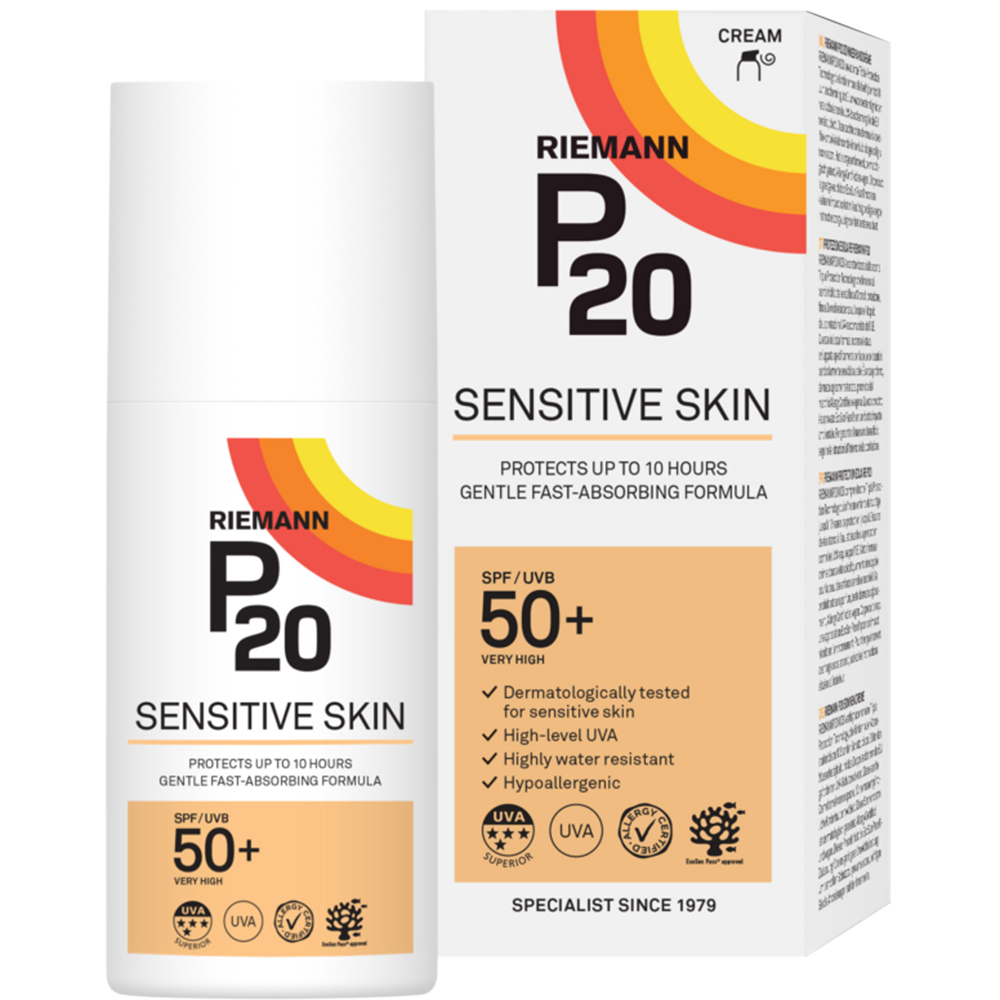 Crema de fata si corp cu factor de protectie SPF 50+ Sensitive, 200 ml, Riemann P20