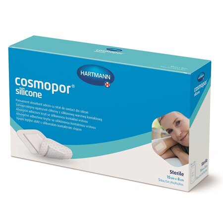 Plasturi autoadezivi Cosmopor Silicone, 15 x 8 cm, 5 bucati