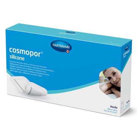 Plasturi autoadezivi Cosmopor Silicone, 20 x 10 cm, 5 bucati