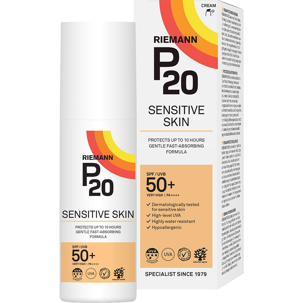 Crema cu protectie solara SPF 50 pentru fata si corp Sensitive, 100 ml, Riemann P20