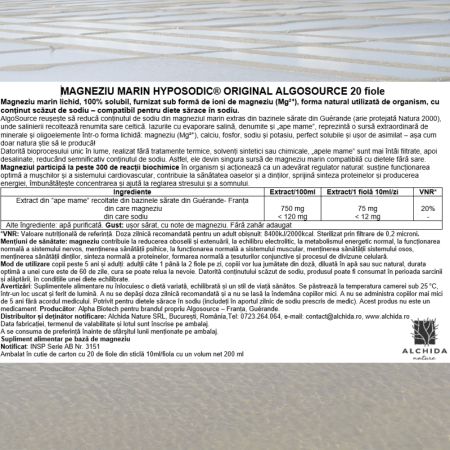 Magneziu marin hyposodic original, 20 fiole, Algosource 758670