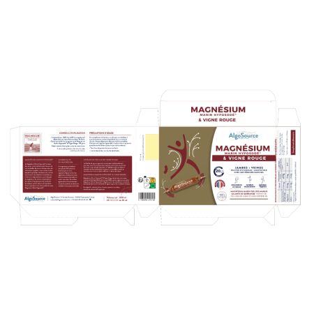 Magneziu marin hyposodic si vita de vie rosie, 20 fiole, AlgoSource 758658