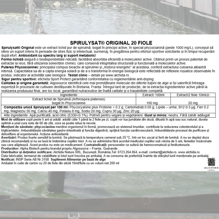 Spirulysat original, 20 fiole, Algosource 758636