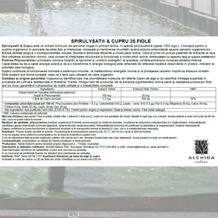 Spirulysat si Cupru, 20 fiole, Algosource 758645