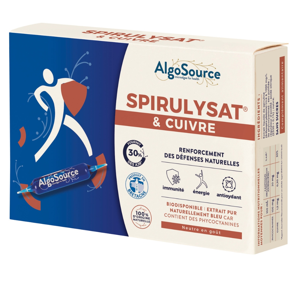 Spirulysat si Cupru, 20 fiole, Algosource