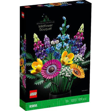 Buchet cu flori de camp Lego Icons, +18 ani, 939 de piese, Lego 550457