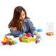 Set 80 cuburi de construit senzoriale Bristle Blocks, Albastru, 2 ani+, Battat 819433