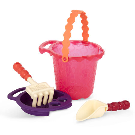 Galeata cu 9 jucarii de nisip, Mov, +18 luni, B.Toys 560648