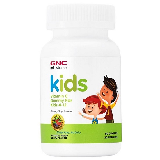 Vitamina C cu aroma de fructe de padure Milestones Kids, 60 jeleuri, GNC