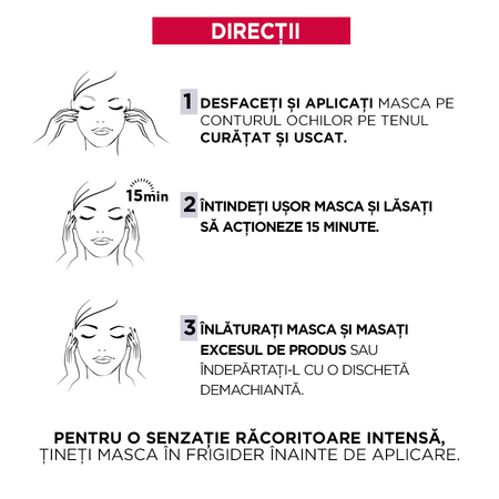 Masca servetel cu serum pentru ochi Revitalift Filler + Hyaluronic Acid, 11 g, Loreal Paris 551143
