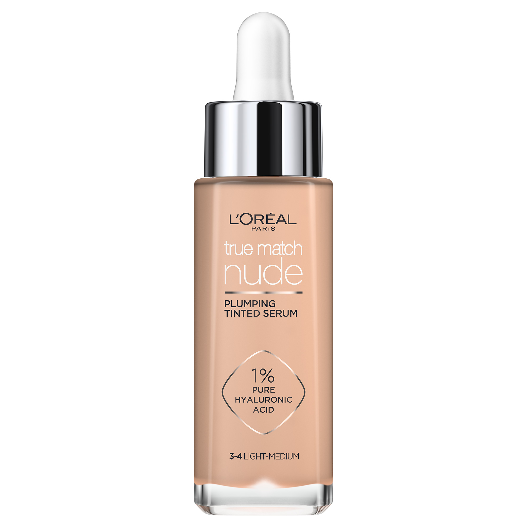 Serum redensificator infuzat cu pigmenti True Match Nude, 3-4 Light Medium, 30 ml, Loreal Paris