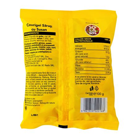 Covrigei sarati cu susan, 100 g, Solaris 747197