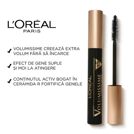 Mascara pentru volum Volumissime, Carbon Black, 7.5 ml, Loreal Paris 551340