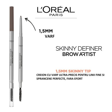Creion cu varf ultra-precis pentru definirea sprancenelor Skinny Definer, 103 Warm Blonde, 0.85 g, Loreal Paris 551428