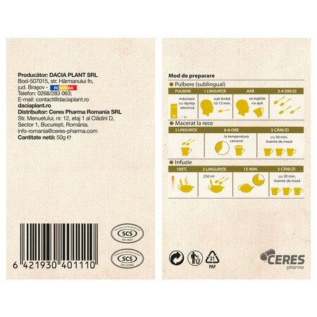 Ceai de Fenicul, 50 g, Dacia Plant 808542