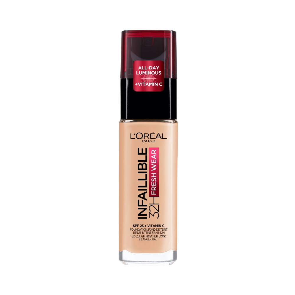 Fond de ten rezistent la transfer Infaillible 32H Fresh Wear, 180 Rose Sand, 30 ml, Loreal Paris