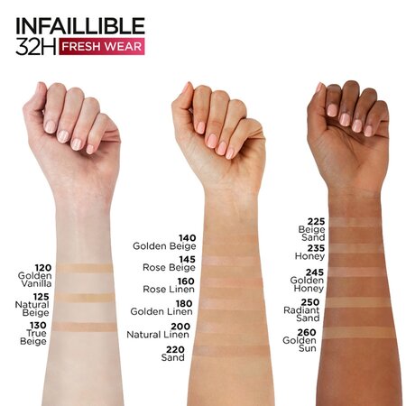 Fond de ten rezistent la transfer Infaillible 32H Fresh Wear, Nuanta 180, 30 ml, Loreal Paris 551522