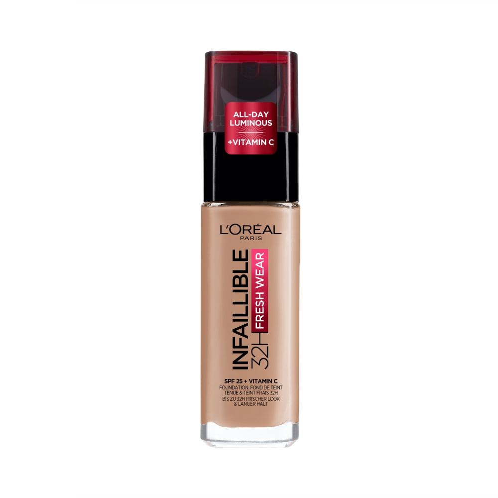 Fond de ten rezistent la transfer Infaillible 32H Fresh Wear, 225 Beige Sand, 30 ml, Loreal Paris