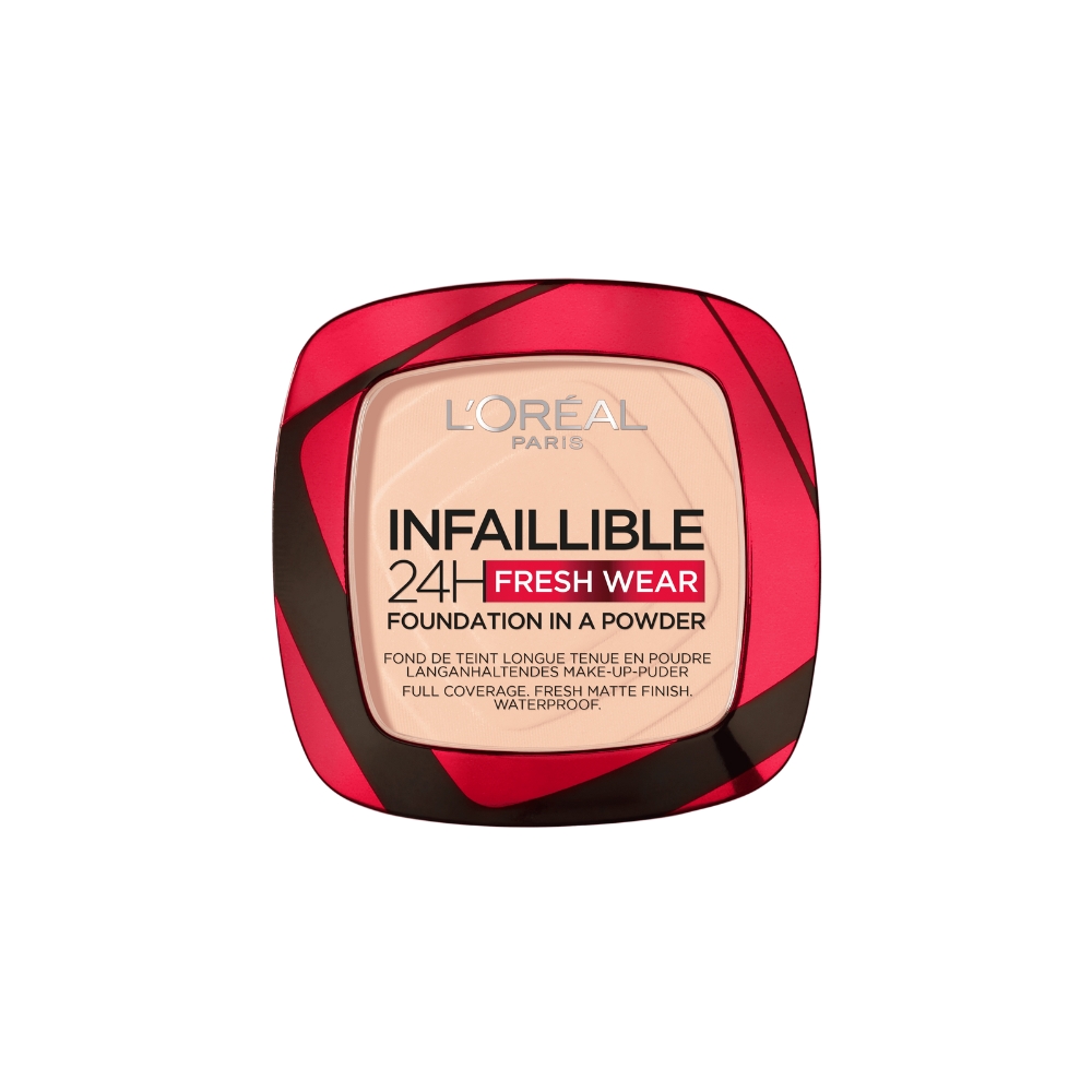 Pudra compacta Infaillible 24H Fresh Wear, 180 Rose Sand, 9 g, Loreal Paris