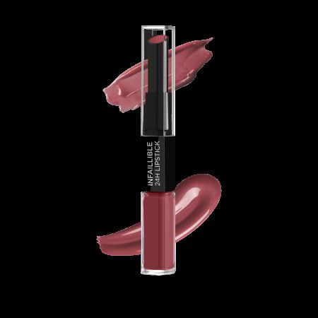 Ruj lichid rezistent la transfer Infaillible 24H 2 Step, 805 Wine Stain, 5.6 ml, Loreal Paris 607601