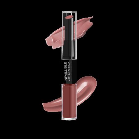 Ruj lichid rezistent la transfer Infaillible 24H 2 Step, 802 Forever Francaise, 5.6 ml, Loreal Paris 607612