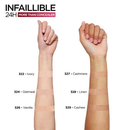 Corector Infaillible 24H More Than Concealer, 327 Cashmere, 11 ml, Loreal Paris 551740