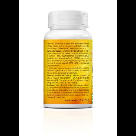 Super Vitamin D3 cu ulei de cocos, 2000 UI, 30 capsule, Zenyth 771852