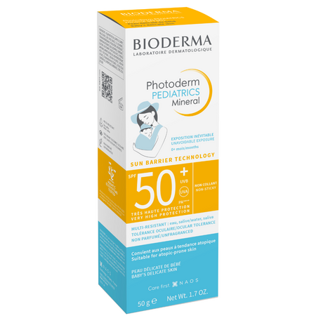 Crema protectie solara pentru copii SPF 50+ Photoderm Pediatrics Mineral, 50 gr, Bioderma 624098