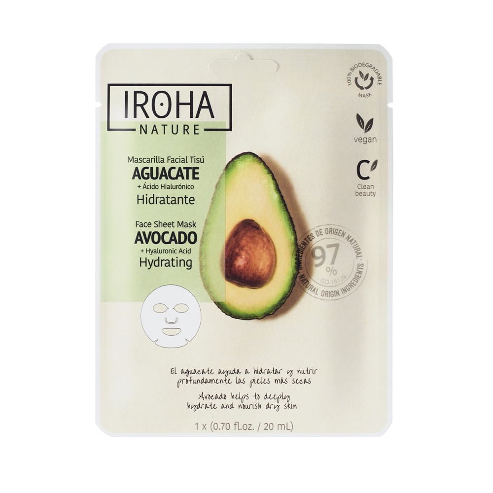 Masca de fata hidratanta cu avocado, 20 ml, Iroha