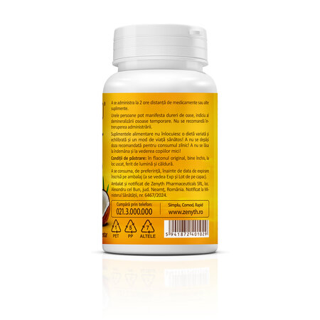 Super Vitamin D3 cu ulei de cocos, 2000 UI, 60 capsule, Zenyth 771846
