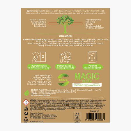 Detergent banda Bio Sensitiv, 32 bucati, Magic Clean 551884