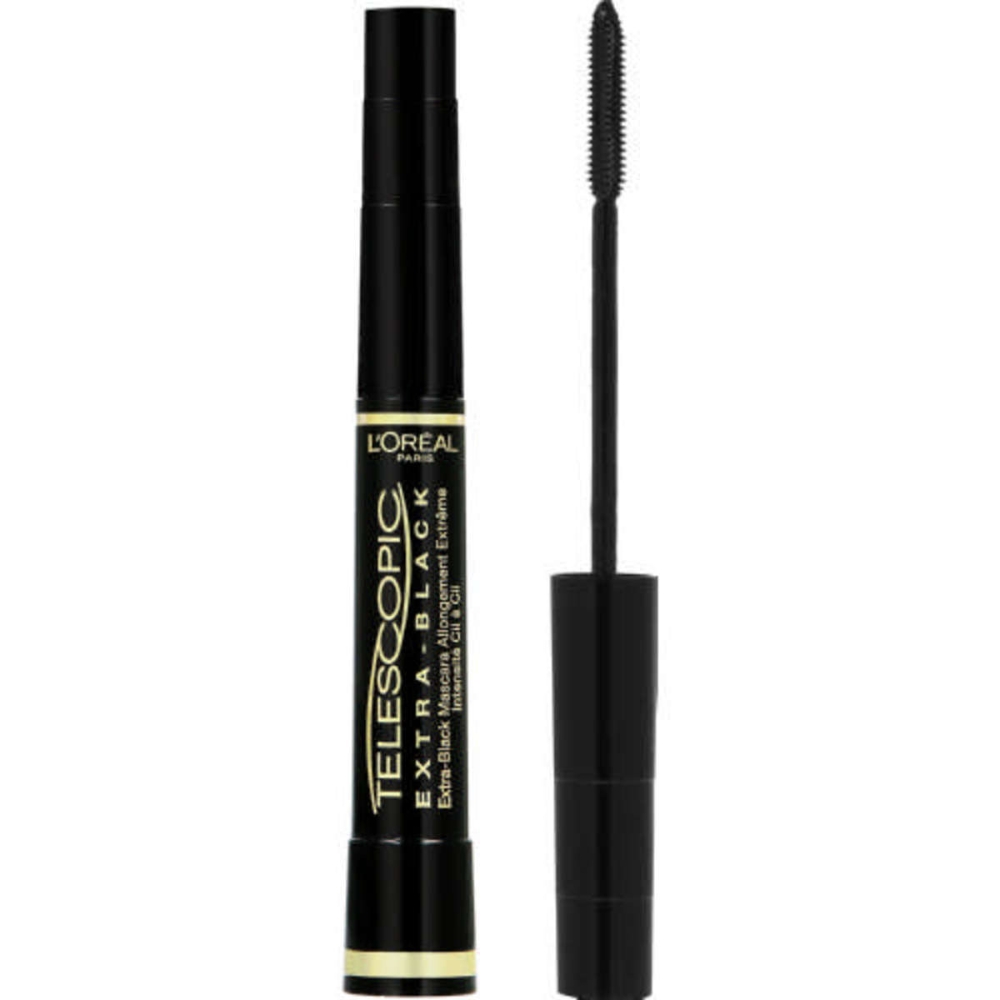 Mascara pentru alungire extrema Telescopic, Carbon Black, 8 ml, Loreal Paris