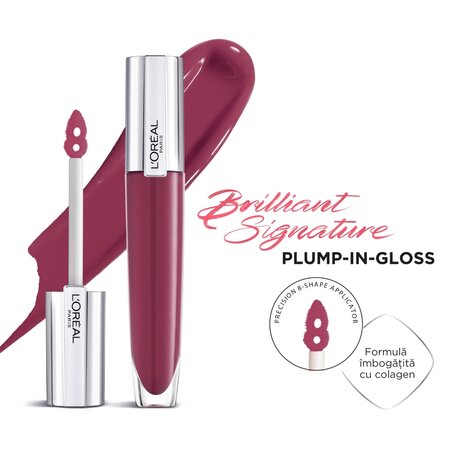 Luciu de buze Brilliant Signature Plump, 416 Raise, 7 ml, Loreal Paris 551964