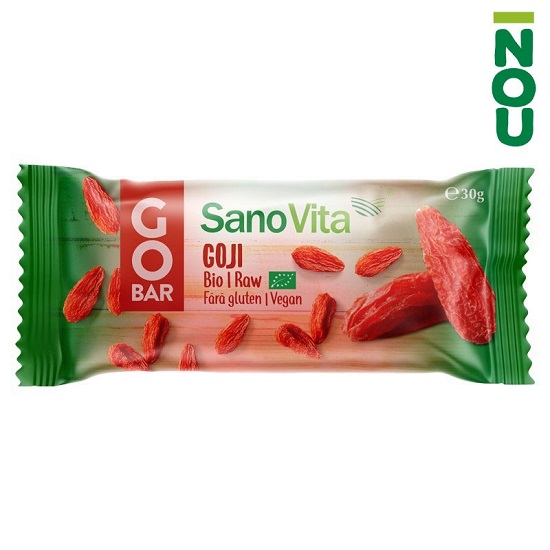 Go Bar Bio cu Goji, 30 g, Sanovita