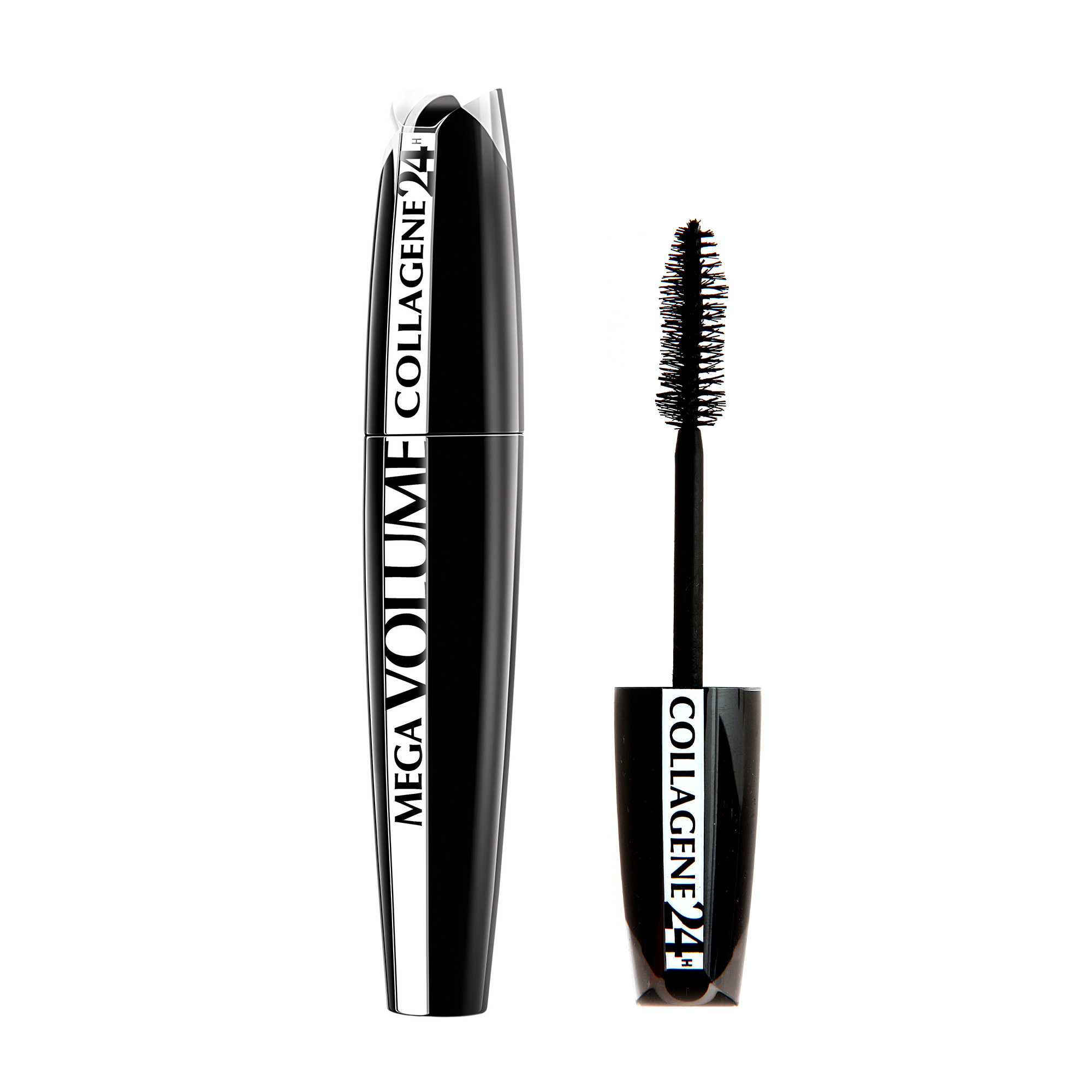 Mascara pentru volum Mega Volume Collagene 24H, Extra Black, 9 ml, Loreal Paris