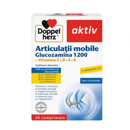 Articulatii mobile Glucozamina, 1200 mg, 30 comprimate, Doppelherz