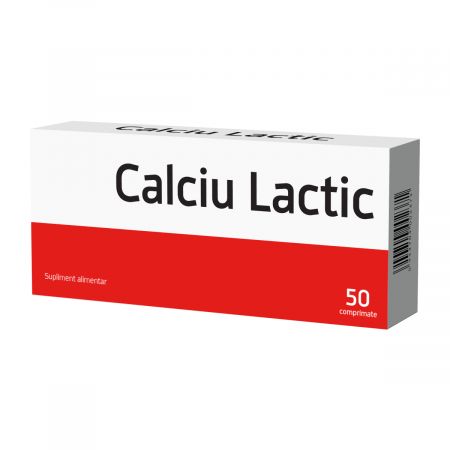 Calciu Lactic, 50 comprimate, Biofarm