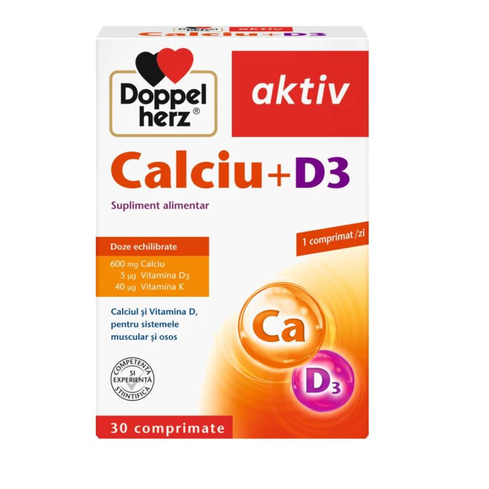 Calciu + D3, 30 comprimate, Doppelherz